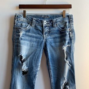 Lowrise Silver Jeans Bootcut with Holes